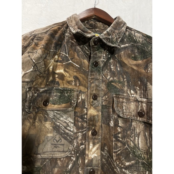 Vintage Cabelas Men's XL Realtree Camo Long Sleeve Button Up Shirt Outdoor Hunt - Picture 2 of 11